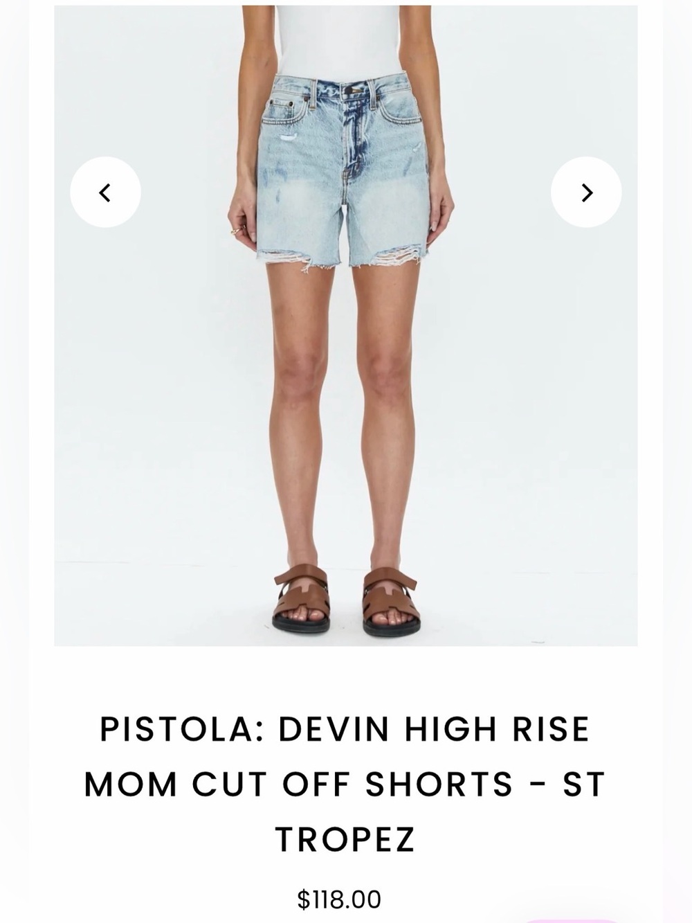 Pistola High-Rise Mom Cutoff Denim Shorts size 24